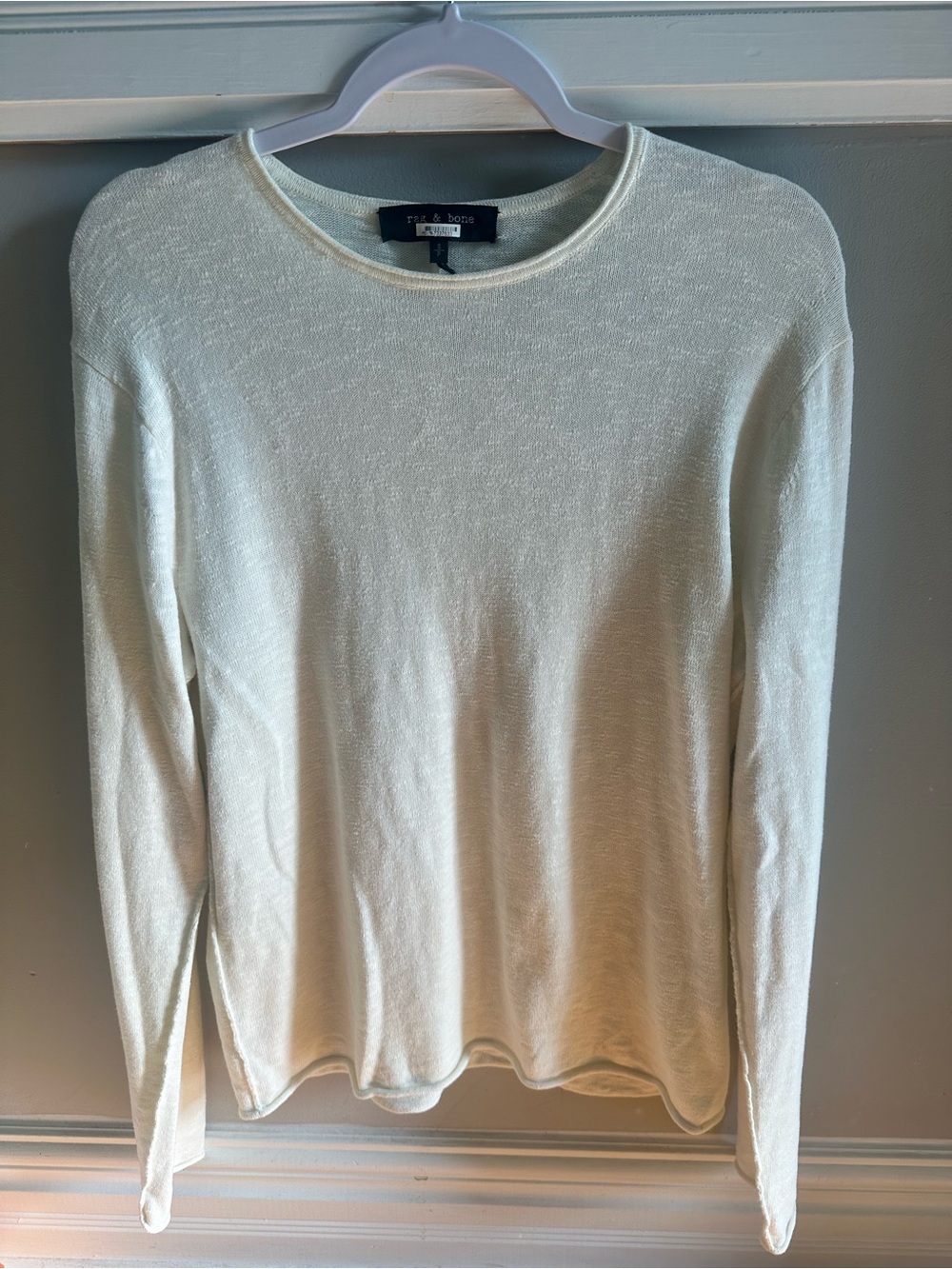 rag & bone Cream Lightweight Crewneck Sweater